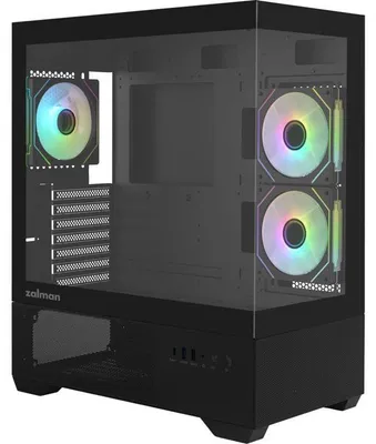 Zdjęcie produktu dla Obudowa komputerowa ZALMAN CHRONIX V2, typu midi-tower, ATX, 3 wentylatory A-RGB 120 mm, 2 szyby ze szkła hartowanego, czarna