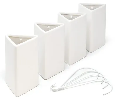 Produktbild von Joejis Heizkörper Luftbefeuchter 4er-Set/Luftbefeuchter Heizung mit weißer Keramik als Raumbefeuchter/Heizung Luftbefeuchter für Rippenheizkörper mit dreieckiger Form aus Keramik
