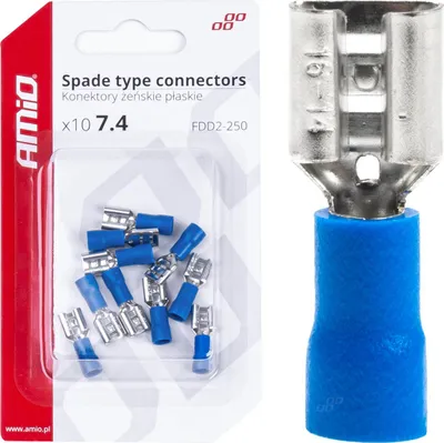 Imagen del producto de Conectores aislados hembra planos 7.4 mm 1.5-2.5 mm2 15A 10 uds. AMIO-03067