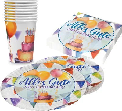 Isola Party-Set Inter Mailand - 8 Personen Set Mit Tellern, Bechern & Tischdecke