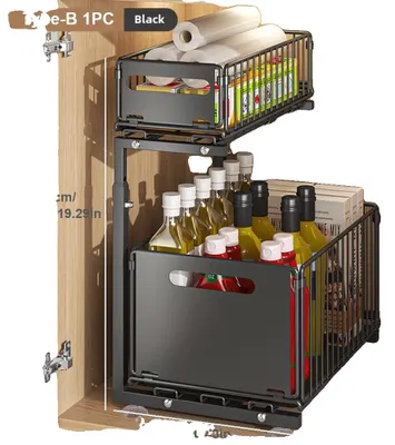 Immagine prodotto di Organizer estraibile per armadio, a doppio ripiano, regolabile in altezza, tipo B, 1 pezzo