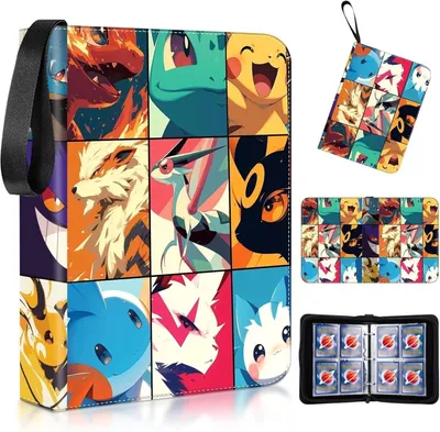 Produktbild von pokemon Sammelalbum für Pokemon Karten, 50 Seiten 400 Taschen Sammelkarten Album, Tragbar Wasserdicht PolyurethanKarten Sammelheft