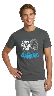 Produktbild von Spreadshirt Can't Hear You I'm Gaming Männer T-Shirt, L, Anthrazit