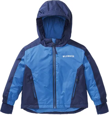 Produktbild von lupilu Jungen Schneejacke mit Kapuze Wind- und wasserdicht Schmutzabweisend Blau-Zweifarbig 98-104
