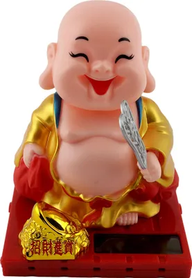 Produktbild von Figur: Lachender Buddha auf einem Sonnenstuhl