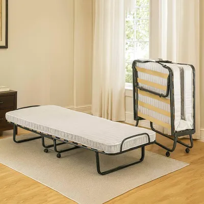 Produktbild von Dparis-Klappbett, Feldbett mit 12 Latten, inklusive Matratze, platzsparendes Kinderbett, 100 % Italy, 80 x 190 x 37 cm, Schutzhülle auf Anfrage