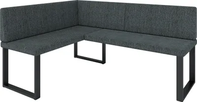 Produktbild von Eckbank AKIKO METAL Corner Bench 128x168 links - Eckbankgruppe für Ihrem Esszimmer, Küche modern, Sitzecke, Essecke. Perfekt für Küche, Büro und Rezeption. Solide und starke Verarbeitung. Easy Care