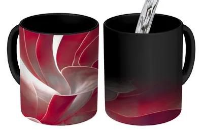 Obrázok produktu pre MuchoWow® Magický hrnček Magic Stilleven - Bladeren - Plant - Roze 350 ml hrnček na zmenu farby nápad na darček - Magický hrnček - fotohrnček - keramické hrnčeky - obrázky - šálka na kávu - hrnček na pitie - hrnčeky na kávu