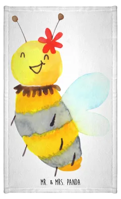 Produktbild von Mr. & Mrs. Panda Handtuch Biene Blume - Weiß - Geschenk, gäste wc, Gästehandtuch 30x50, Gästetuch, Klein, Kleines