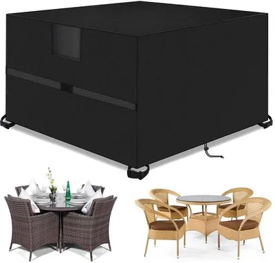 Produktbild von Unyqoos® Wasserdichte Schutzhülle für Gartenmöbel – Robuste Abdeckhaube für starken Schutz vor Regen und Wind, 125x125x74 cm