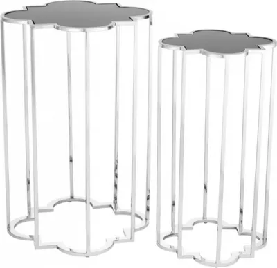 Produktbild von Casa Padrino Luxus Art Deco Designer Beistelltische 2er Set - Designer Beistelltisch Möbel