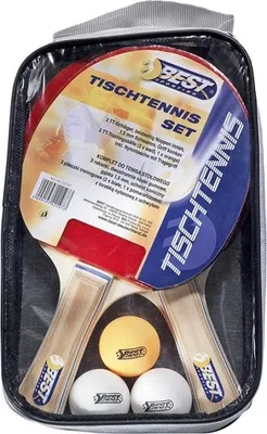 Produktbild von Best Sporting Tischtennisschläger Set I 2 Tischtennis-Schläger Profi & Beginner + 3 Bälle + Tasche I Schläger Tischtennis Outdoor & Indoor I Tischtennis Set I Tischtennis Zubehör