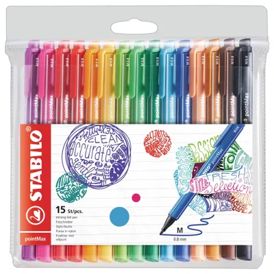 Produktbild von STABILO Filzschreiber - pointMax - 15er Pack - 15 verschiedene Farben