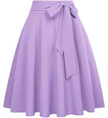 Zdjęcie produktu dla Spódnica midi damska, rozkloszana, elegancka, w stylu vintage, fioletowa, rozmiar XL