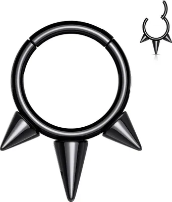 Produktbild von Septum Clicker Piercing Titan Spikes Schwarz