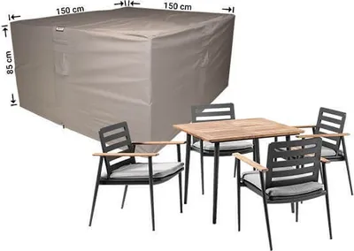 Produktbild von Raffles Covers Schutzhaube für kleine Sitzgruppe 150 x 150 H: 85 cm | Atmungsaktiv | Wasserdicht | UV-beständig | Doppelnähte | Elastischer Kordelzug