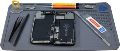 Produktbild von MMOBIEL Reparatur- und Lötmatte Silikon - 35x22 cm – Hitzebeständig 500°C - Grau