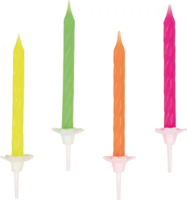 Immagine prodotto di 10 candele di compleanno al neon assortite