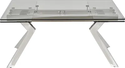 Produktbild von VELIKA klappbarer Esstisch - gehärtetes Glas und Metall - 6-8 Sitzer