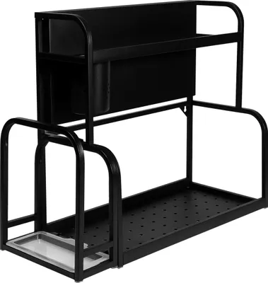 Produktbild von QUVIO Küchenregal deluxe - Küchenregal - Aufbewahrungsregal - Küchenarbeitsplattenregal - Kräuterregal - Stahl - 22 x 40 x 41,5 cm (lxbxh)
