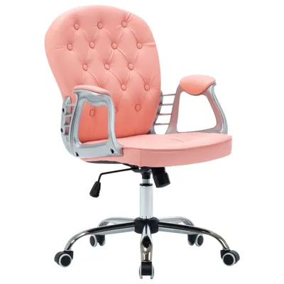 Image de vidaXL Chaise de bureau rose en similicuir