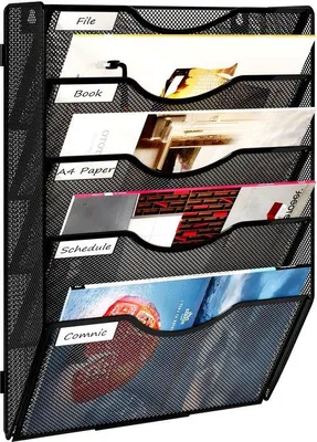 Obrázok produktu pre Zavesená archívna skriňa s 5 priehradkami na formát A4, čierna, kancelárska