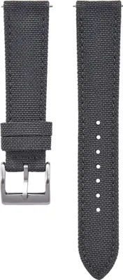 Zdjęcie produktu dla Pasek do zegarka CHROONOO Canvas - ciemnoszary, 20 mm, srebrny szczotkowany