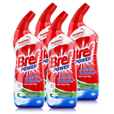 Produktbild von Bref Power WC-Kraftgel gegen 99,9% gegen Bakterien 750ml (4er Pack)