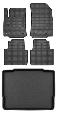 Productafbeelding van Rubberen automatten + kofferbakmat voor Citroen C3 Aircross II vanaf 2017 – 5-delig, zwart, op maat – Wielganizator SolidPRO