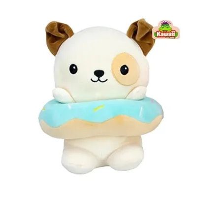 Produktbild von Kawaii Plüsch Hund mit Donut Blau Plüschtier Stofftier Kinder