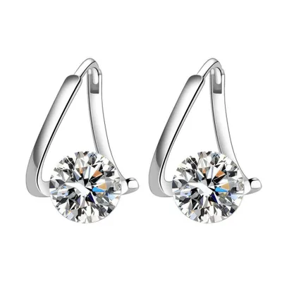 Produktbild von Damen Strass Ohrringe Creolen, Geschenke für Frauen Mädchen, Silber