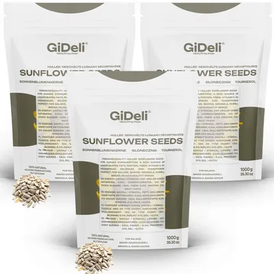 Produktbild von Sonnenblumenkerne 3kg Geschält Roh Vegan Natur Proteinreich Snack Backen GiDeli