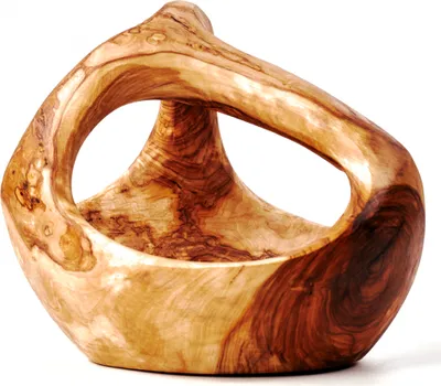 Produktbild von Korbschale aus Olivenholz mit Henkel 25 cm