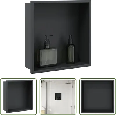 Immagine prodotto di The Living Store Piatto doccia nero opaco 32x32x9 cm in acciaio inox