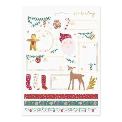 Produktbild von Weihnachtsaufkleber Weihnachtsmann, Mix