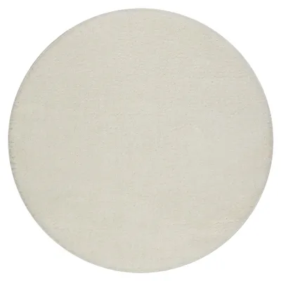 Image de Tapis de salle de bain SANTA cercle plaine, antidérapant, doux - blanc blanc cercle 67 cm
