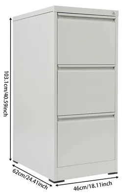 Image de Armoire de rangement avec tiroirs verrouillables - Armoire de rangement métallique - Armoire d'archives - Armoire de rangement - Armoire de bureau avec tiroirs