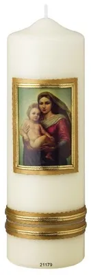 Produktbild von Marienkerze Altarkerze Madonna mit Kind 25 x 8 cm
