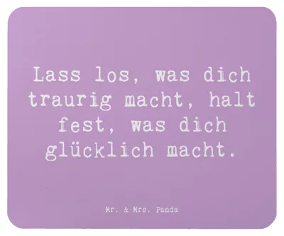 Produktbild von Mr. & Mrs. Panda Mouse Pad Spruch Verluste betrauern und loslassen - Lavendeltraum - Geschenk, Mousepad, was dich traurig macht, positive Energie, Zuversicht, Vertrauem