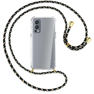 Produktbild von Handykette Backcover-Schutzhülle mit Band (Metall goldfarben) für OnePlus Nord 2 5G - camouflage