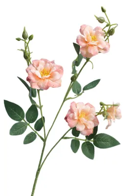 Produktbild von Künstliche chinesische Rose mit Blättern, UV-beständige Seidenblume, Tischdekoration für Hochzeiten, Partys, drinnen und draußen