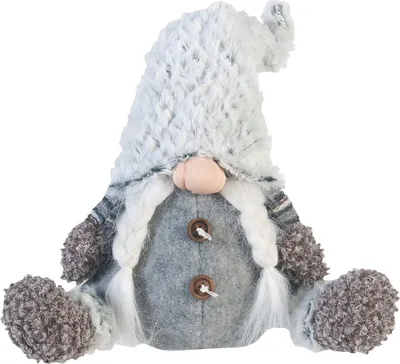 Immagine prodotto di Rebecca Mobili Folletto scandinavo H 35 cm in tessuto grigio e bianco