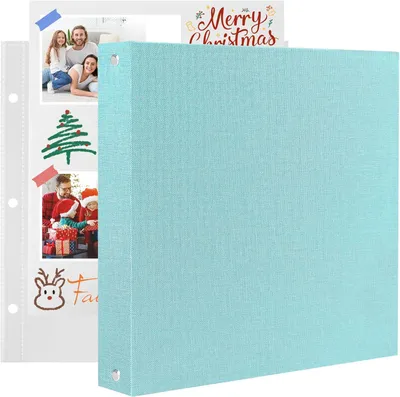 Productafbeelding van Fotoalbum Scrapbook 22x22 cm, 20 Compartimenten, Linnen Kaft, 40 Pagina's, voor Verjaardagen