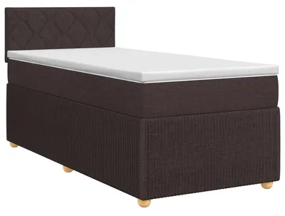 Obrázek produktu pro vidaXL Skříňová postel s matrací tmavě hnědá 90 x 200 cm látka