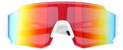 Produktbild von Sonnenbrille "extra Schnell" - Weiß-Schwarz / Rot verspiegelt