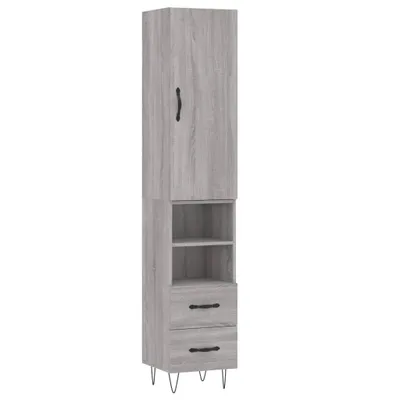 Obrázek produktu pro Skříň highboard šedá sonoma 34,5 x 34 x 180 cm kompozitní dřevo