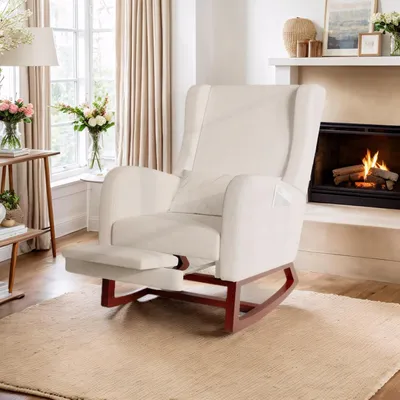Obrázek produktu pro Houpací křeslo - Kolébka - Křeslo pro čtení - Pohovka s houpáním - Ergonomický design s bederní opěrkou