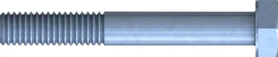 Produktbild von Gewindeschrauben, DIN 931, 6-Kant, M 6 x 80, Stahl, verzinkt, blau passiviert, verpackt a 100