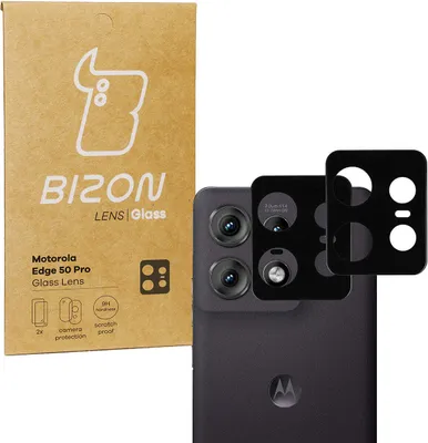 Produktbild von Gehärtetes Glas für die Kamera für Motorola Edge 50 Pro, Bizon Glass Silk Lens, 2 Stück