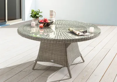 Produktbild von Destiny Gartentisch LUNA rund Ø150x75cm, Polyrattan, vintage weiß